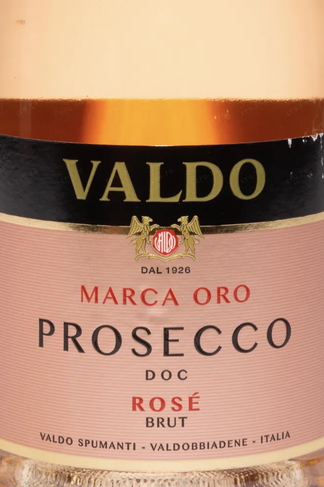 Этикетка Valdo Marca Oro Rose Brut Prosecco in gift box 2024 0.75 л