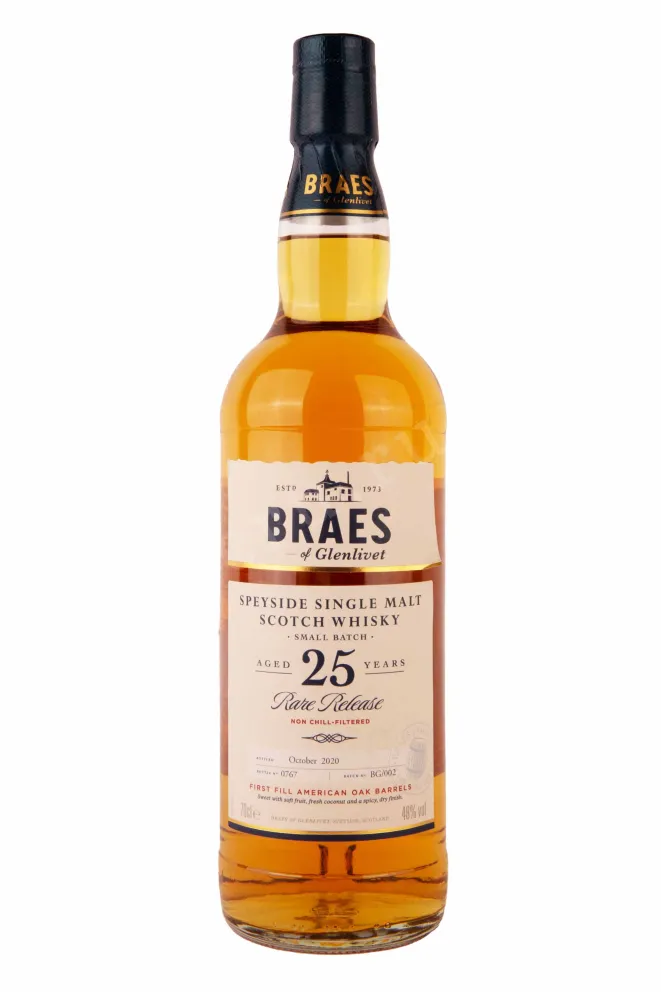 Бутылка Braes of Glenlivet 25 years gift box 0.7 л