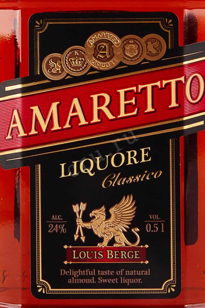 Этикетка Louis Berge Amaretto 0.5 л