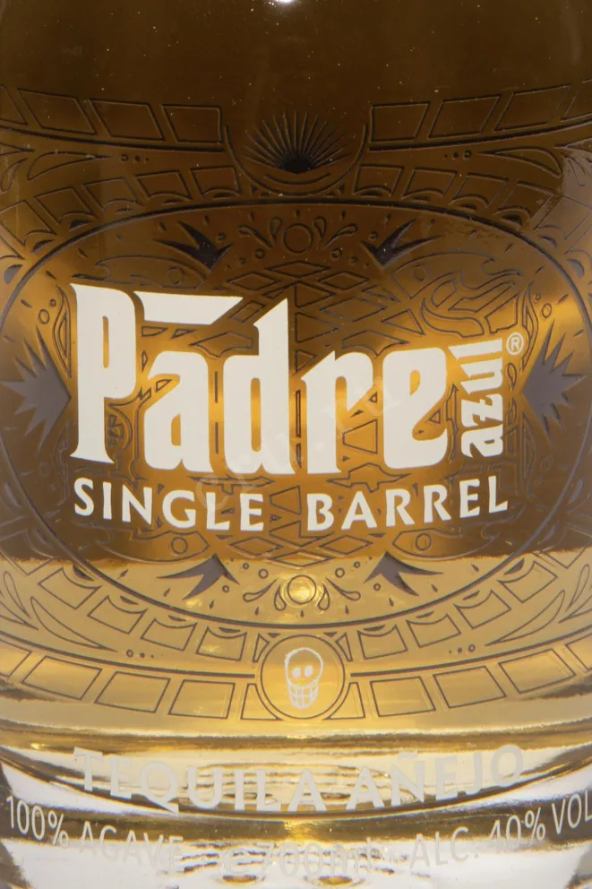 Этикетка Padre Azul Single Barrel Anjeo in gift box with 2 glasses 0.7 л