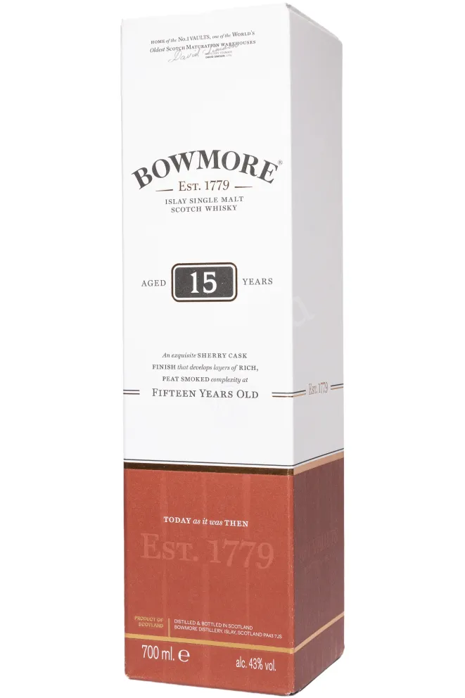 Подарочная коробка Bowmore Darkest Sherry Cask Finished 15 YO 0.7 л
