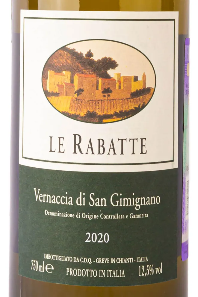 Этикетка Le Rabatte Vernaccia Di San Gimignano 2020 0.75 л