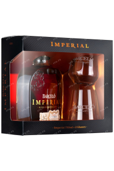 Ром Barcelo Imperial gift box with 2 glasses  0.7 л