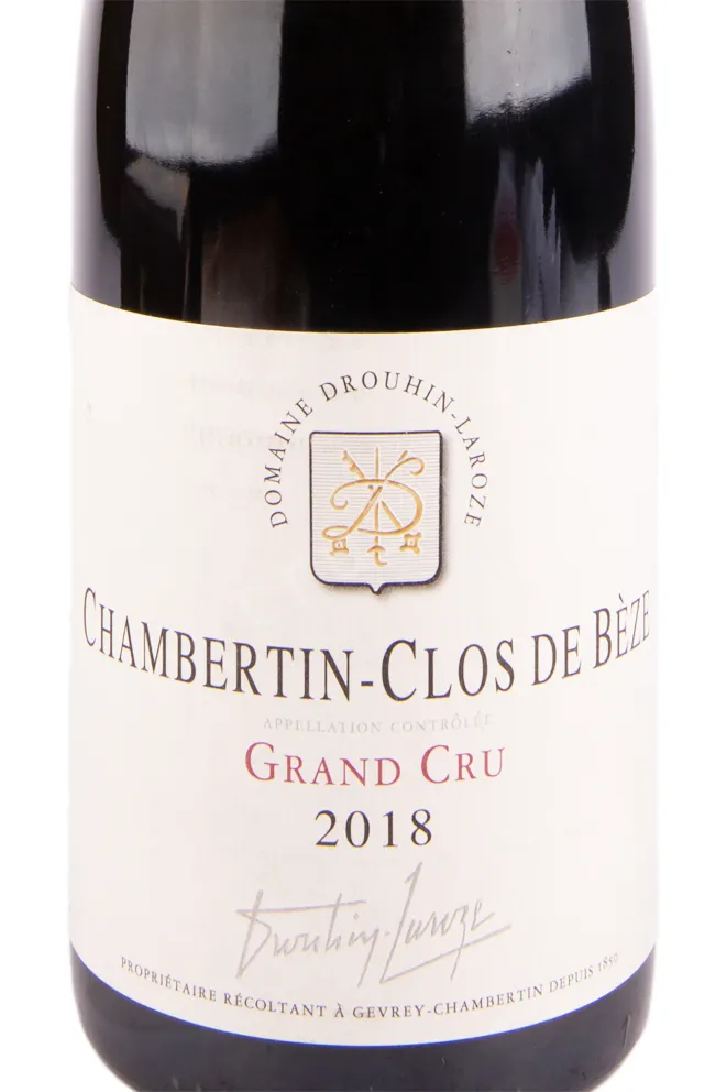 Этикетка вина Domaine Drouhin Laroze Chambertin Clos de Beze Grand Cru 2018 0.75 л