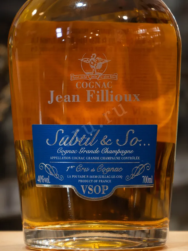 В магазине Крю Профи Jean Fillioux Subtil & So VSOP Grande Champagne Premier Cru gift tube 0.7 л