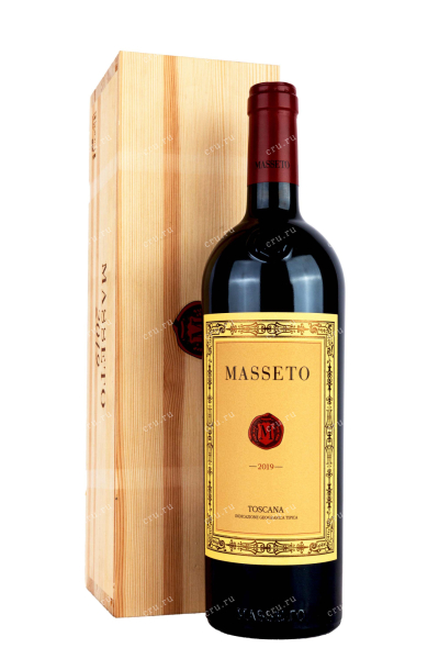 Вино Masseto Ornellaia wooden box 2019 0.75 л