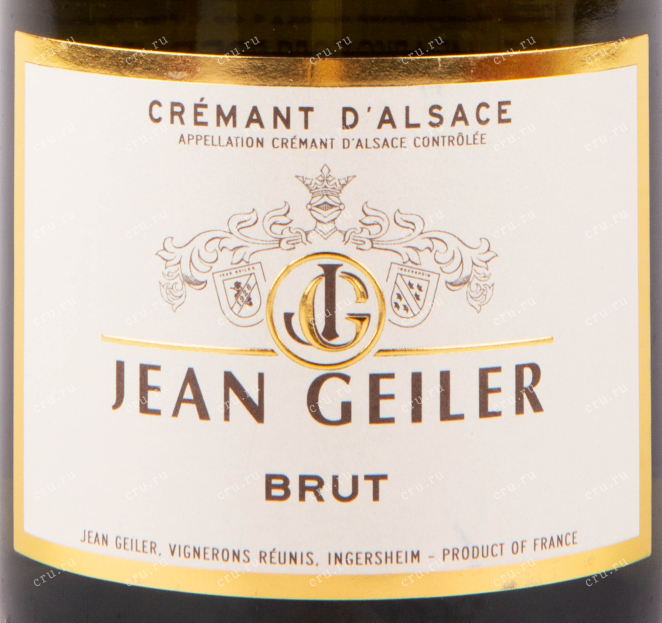 Этикетка игристого вина Jean Geiler Cremant d'Alsace Brut Blanc de Blancs 0.75 л