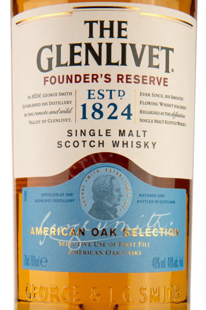 Этикетка Glenlivet Founder's Reserve 0.7 л