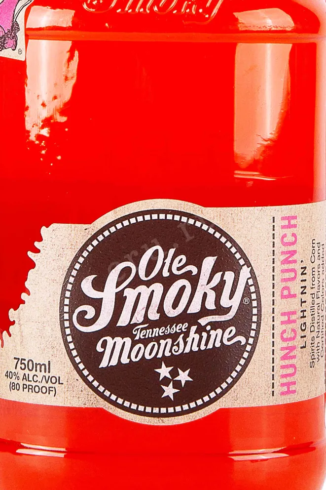 Этикетка Ole Smoky Moonshine Tennessee Hunch Punch Lightnin 0.75 л