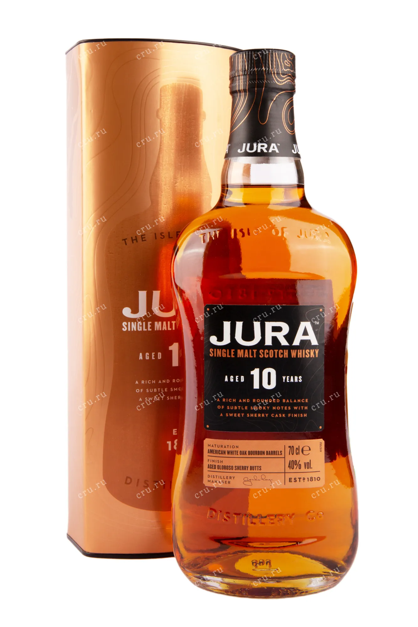 Фото — Виски Jura Aged 10 years in tube  0.7 л