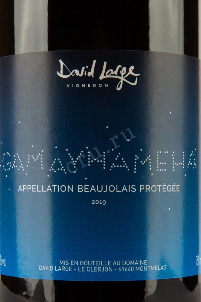 Этикетка Gamayameha David Large 2019 0.75 л