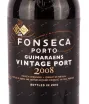 Этикетка портвейна Фонсека Гимарайнш Винтаж Порт 2008 0.75