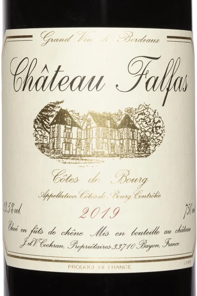 Этикетка Chateau Falfas Cotes de Bourg AOC 2019 0.75 л