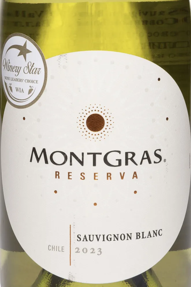 Этикетка Montgras Reserva Sauvignon Blanc Leyda Valley DO 2023 0.75 л