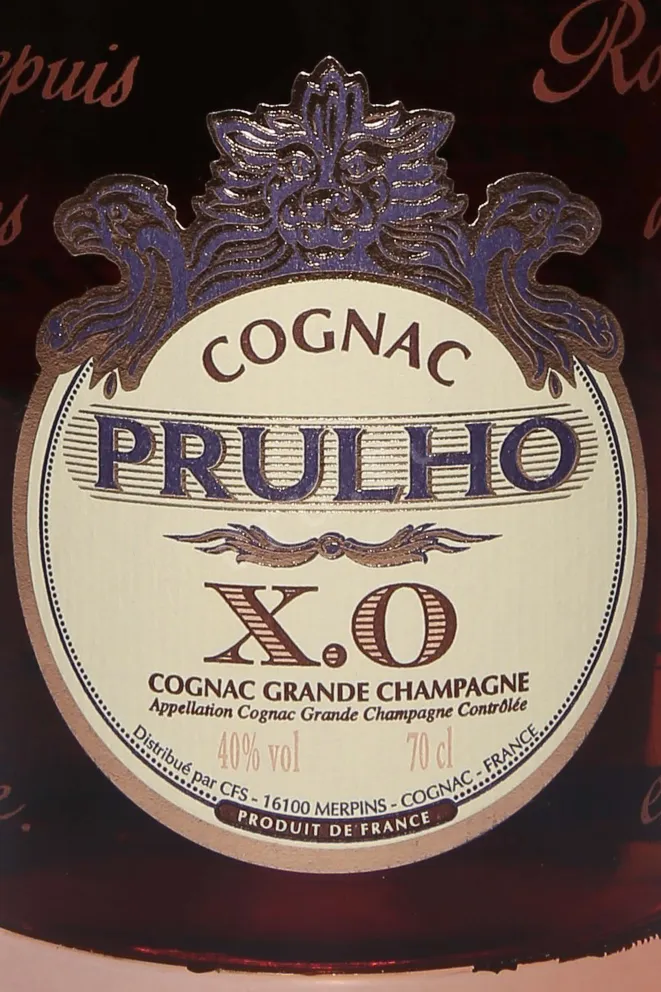 Этикетка Prulho Grand Champagne XO in gift box 1996 0.7 л
