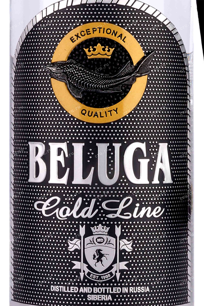 Этикетка Beluga Gold Line 0.75 л