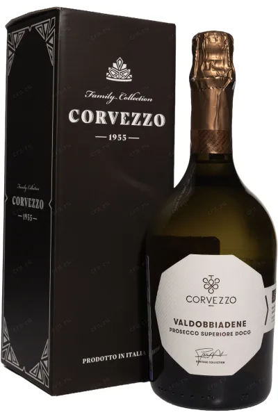 Игристое вино Corvezzo Prosecco Valdobbiadene Superiore DOCG in gift box 2024 0.75 л