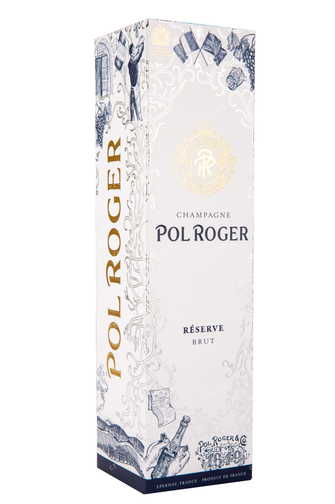 Подарочная коробка игристого вина Pol Roger Brut Reserve 0.75 л