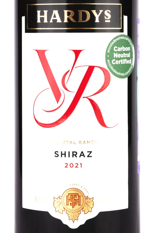 Этикетка Hardys VR Shiraz 2016 0.75 л