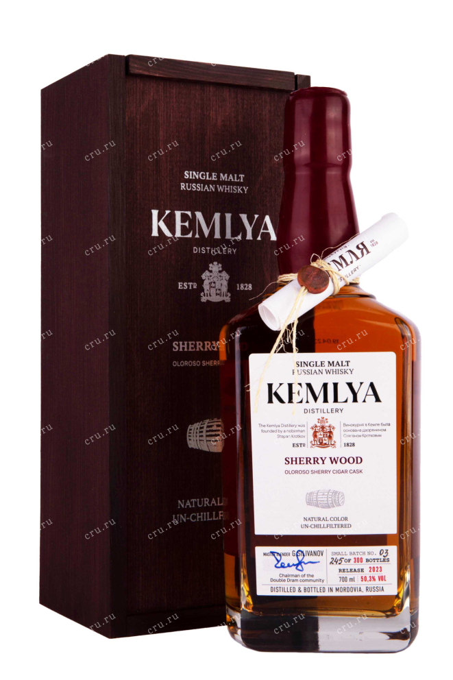 Виски Kemlya Sherry Wood in wooden box  0.7 л