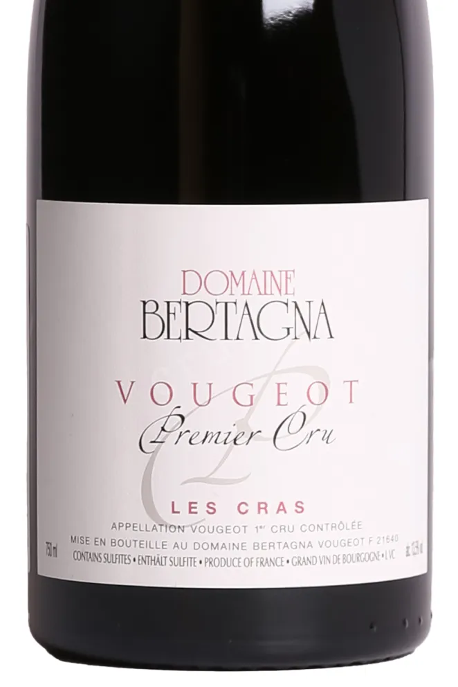 Этикетка Domaine Bertagna Vougeot Premier Cru Les Cras 2018 0.75 л