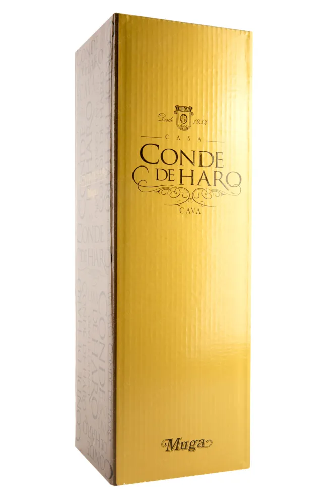 Подарочная коробка Konde de Haro Cava Metodo Tradicional Rose Brut 2019 0.75 л