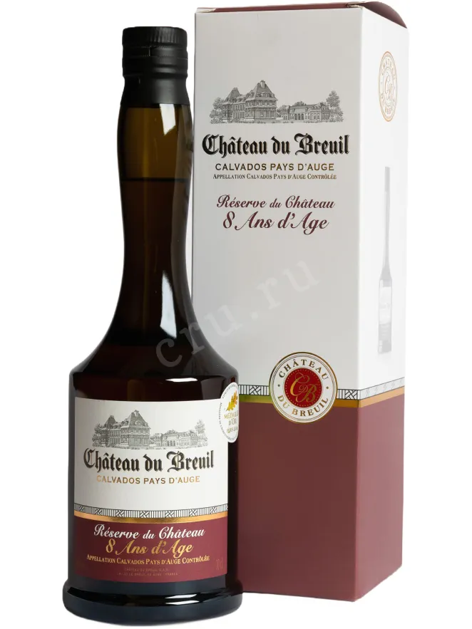 Кальвадос Chateau du Breuil Reserve 8 ans gift box   0.7 л
