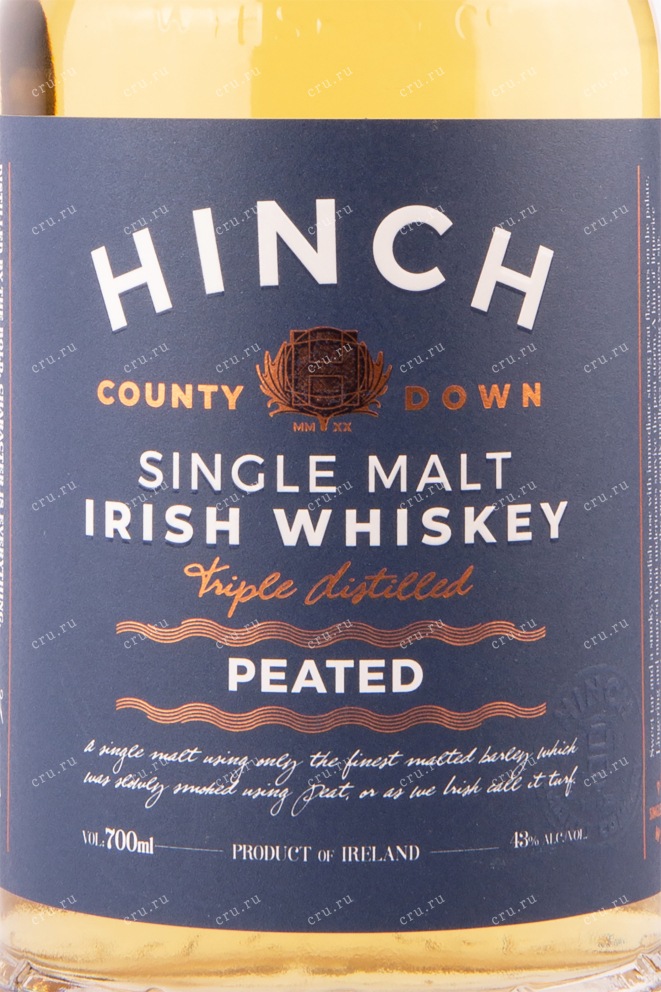 Виски Hinch Irish Peated Single Malt 3 years  0.7 л