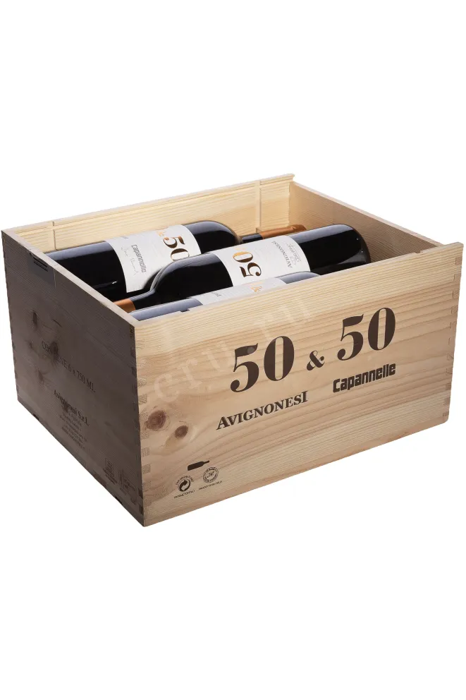 В деревянной коробке Avignonesi-Capannelle 50 & 50 set of 6 bottles 2020 0.75 л