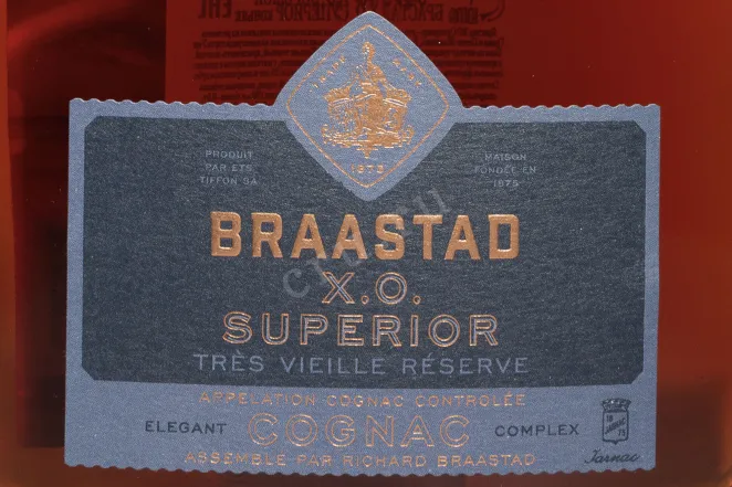 Этикетка Braastad XO Superior in gift box 0.7 л