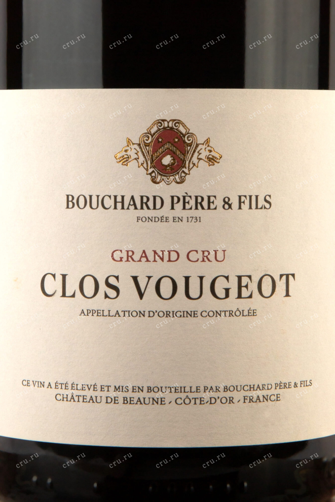 Этикетка Clos Vougeot Gran Cru Bouchard Pere & Fils 2013 0.75 л