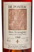 Этикетка De Pontiac Bas-Armagnac in wooden box 1980 0.7 л