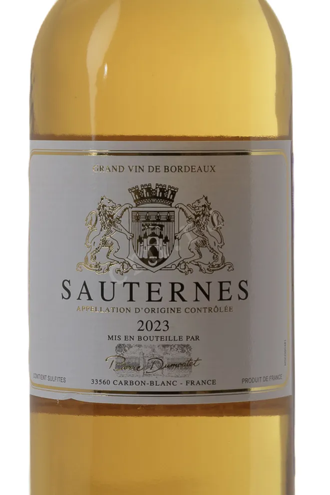Этикетка Sauternes Pierre Dumontet AOC 2023 0.75 л