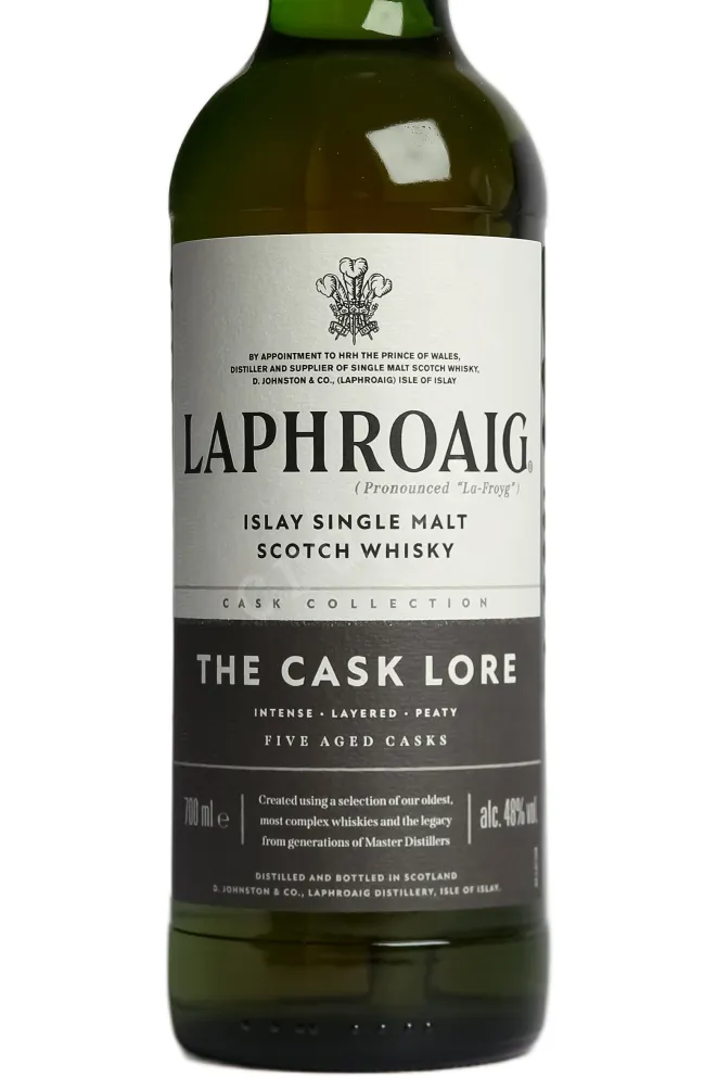 Этикетка Laphroaig The Cask Lore in gift box 0.7 л