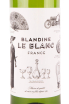 Этикетка вина Лэ Сэдр Бландин ле Блан 2020 0.75