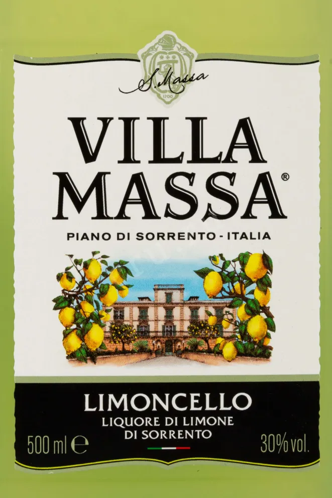 Этикетка Villa Massa Limoncello di Sorrento 0.5 л