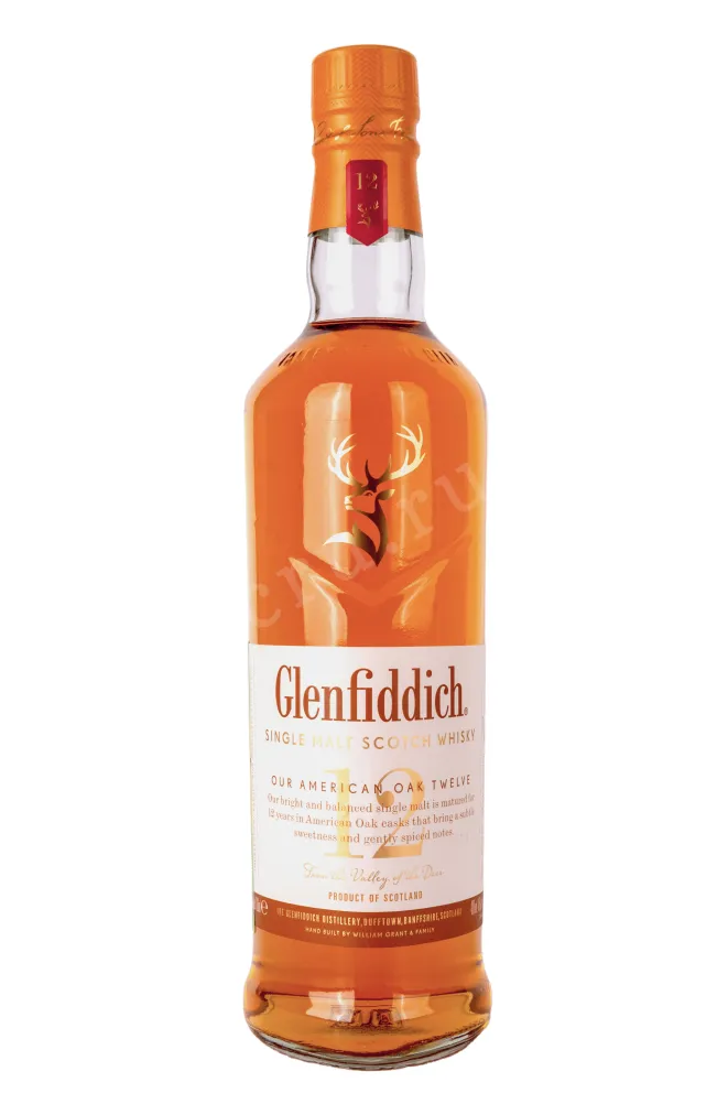 Этикетка Glenfiddich 12 years old in tube 0.7 л