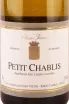 Этикетка Olivier Tricon Petit Chablis 2021 0.75 л