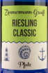 Этикетка Riesling Classic Zimmermann-Graeff & Muller 2021 0.75 л