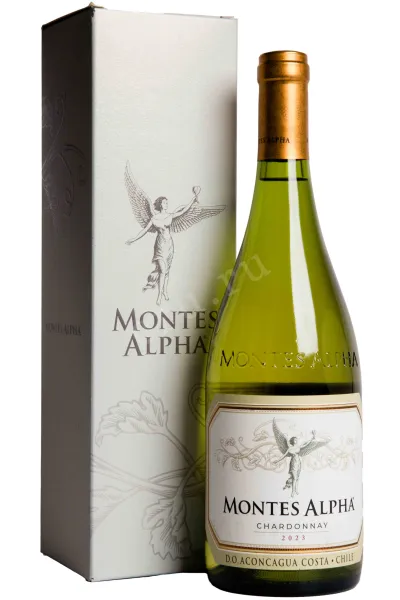 Вино Montes Alpha Chardonnay in gift box 2023 0.75 л