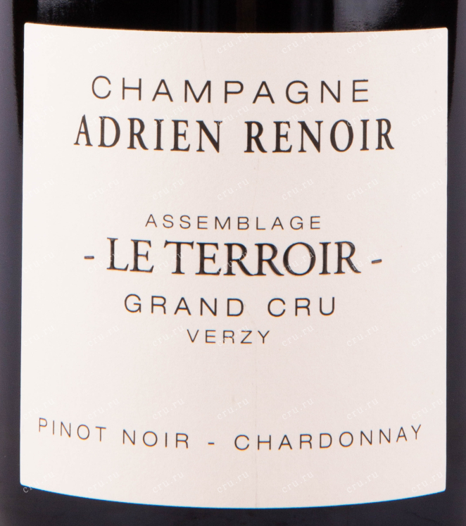 Этикетка игристого вина Adrien Renoir Le Terroir Grand Cru 0.75 л