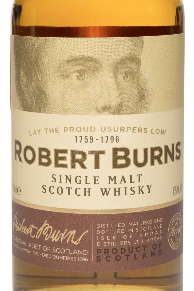 Этикетка Robert Burns Single Malt in tube 0.7 л