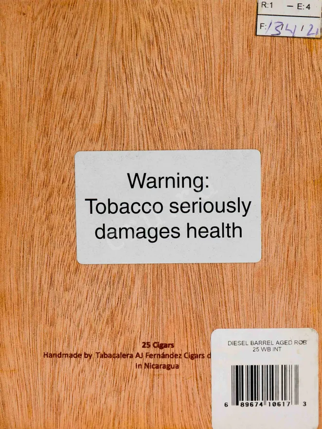 Контрэтикетка Diesel Barrel Aged Robusto 25