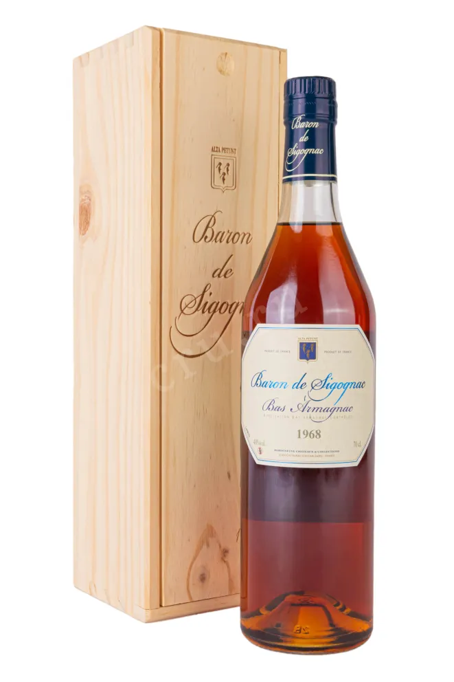 Арманьяк Baron de Sigognac wooden box 1968 0.7 л