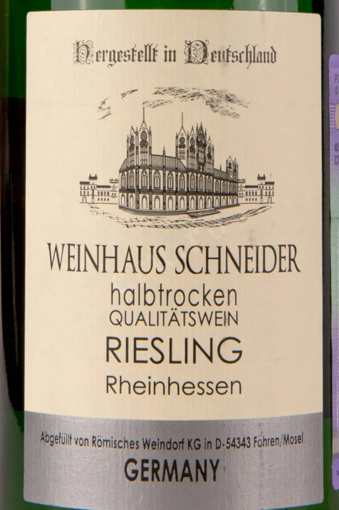 Этикетка Weinhaus Schneider Riesling 0.75 л