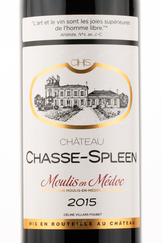 Этикетка вина Chateau Chasse-Spleen Moulis-en-Medoc 2015 0.75 л