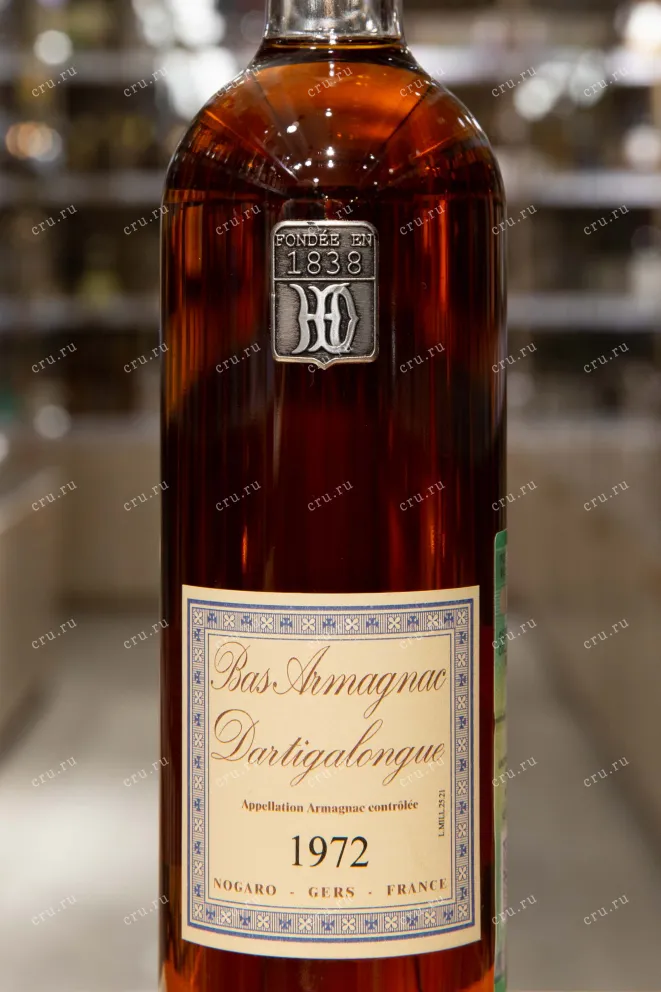 Этикетка Dartigalongue 1972 0.5 л