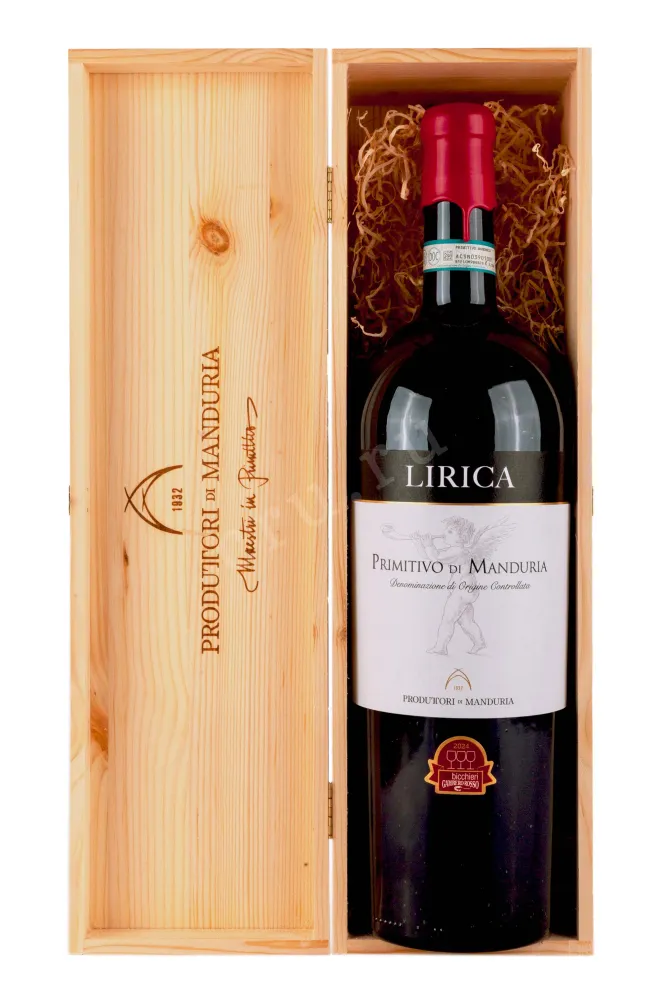 В деревянной коробке Lirica Primitivo di Manduria gift box 2021 3 л