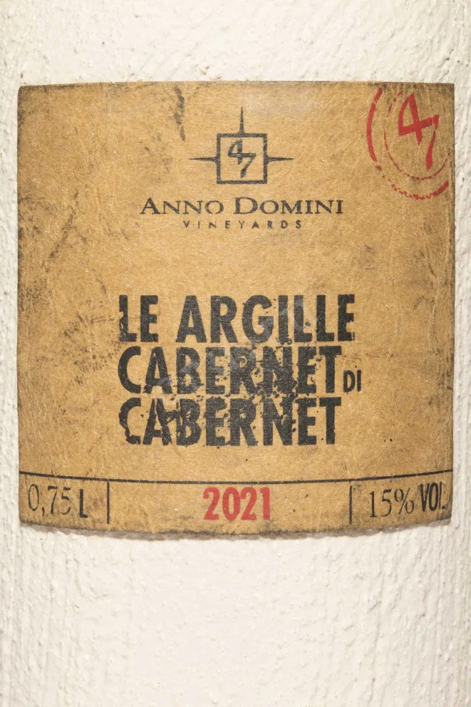 Этикетка Le Argille Cabernet di Cabernet  Anno Domini 47 in gift box 2021 0.75 л