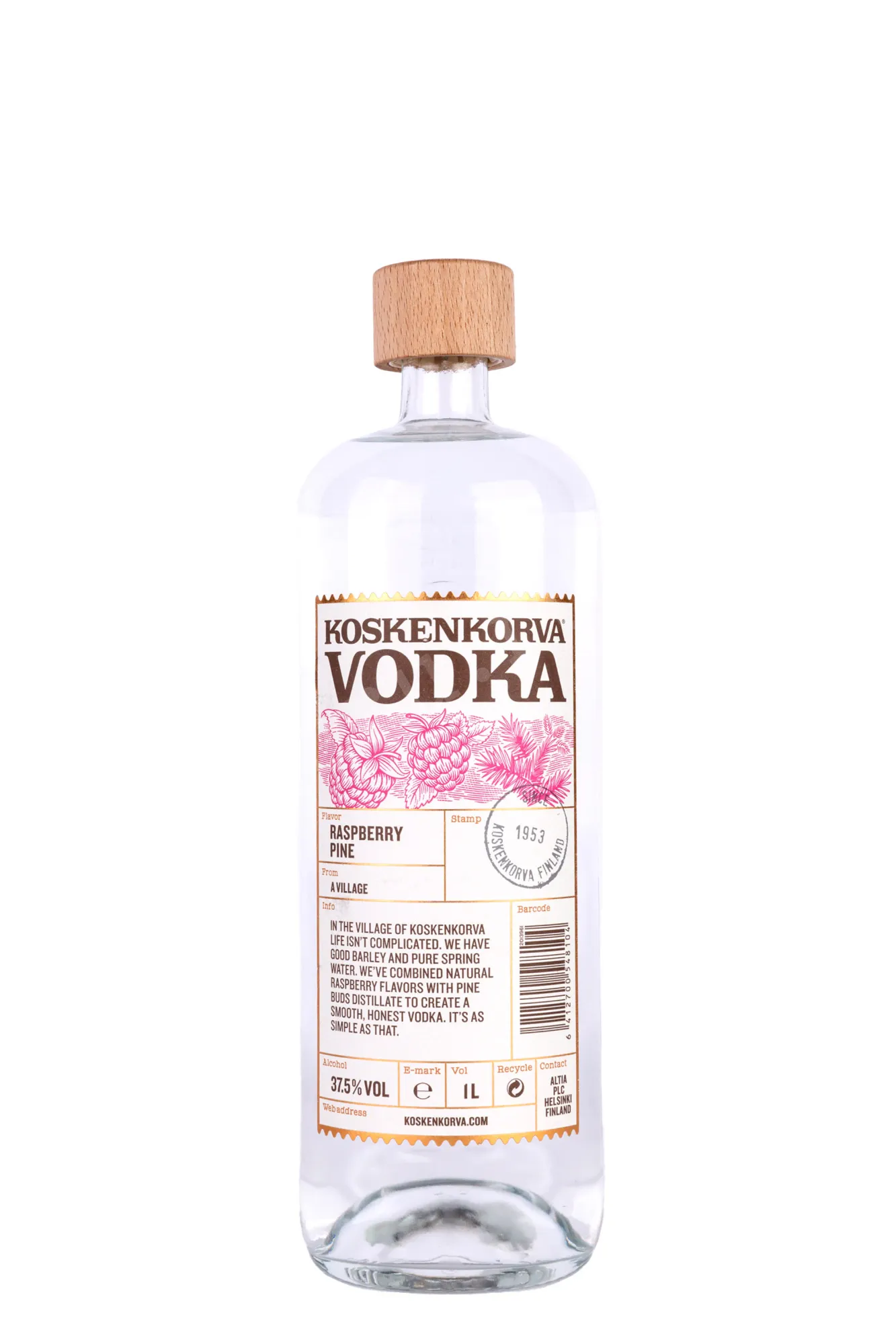 Фото — Водка Коскенкорва со вкусом малины и сосновых почек  1 л